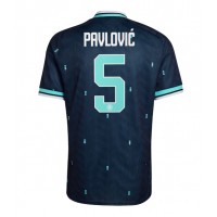 Stroje piłkarskie Niemcy Aleksandar Pavlovic #5 Koszulka Wyjazdowej MŚ 2026 Krótki Rękaw